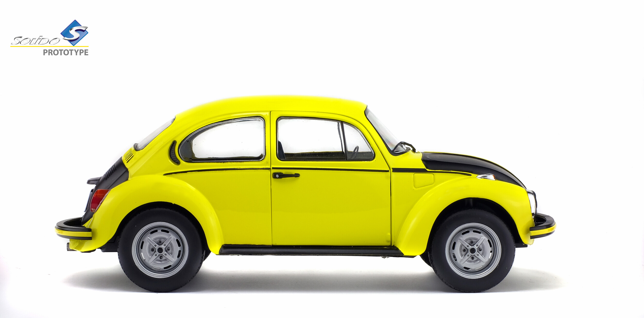 Volkswagen Coccinelle 1303 1974 Jaune Et Noire - Solido 1/18 - Miniature Neuve