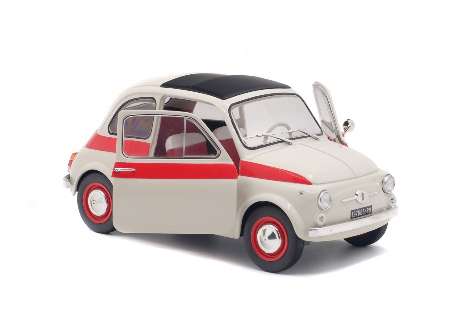 SOLIDO 1801409 FIAT 500 TRIBUTE TO ITALIA BI-COLOR 1965 1/18