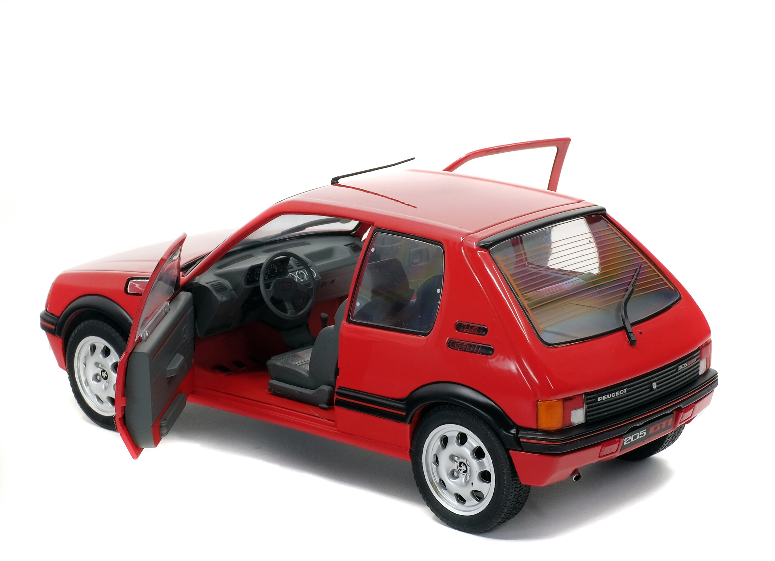 Diecast model cars Peugeot 205 GTI 1/18 Solido 1.9 Rouge Vallelunga GTI red  accidentee 