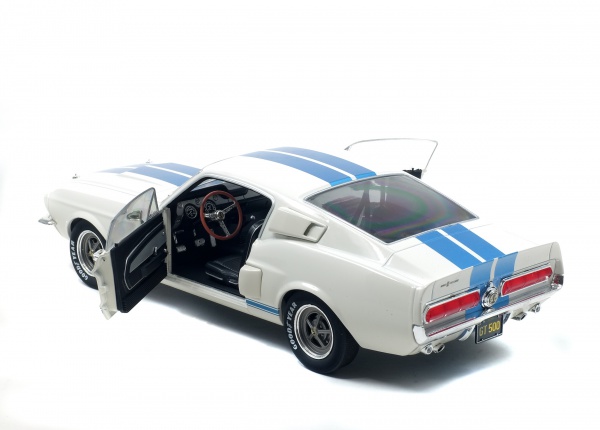 SHELBY MUSTANG GT500 - WIMBLEDON WHITE / BLUE STRIPES -1967