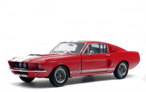 SHELBY MUSTANG GT500 - CANDY APPLE RED / WHITE STRIPES -1967