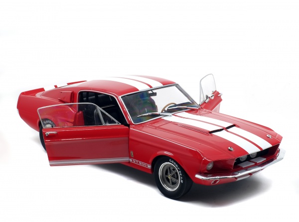 SHELBY MUSTANG GT500 - CANDY APPLE RED / WHITE STRIPES -1967