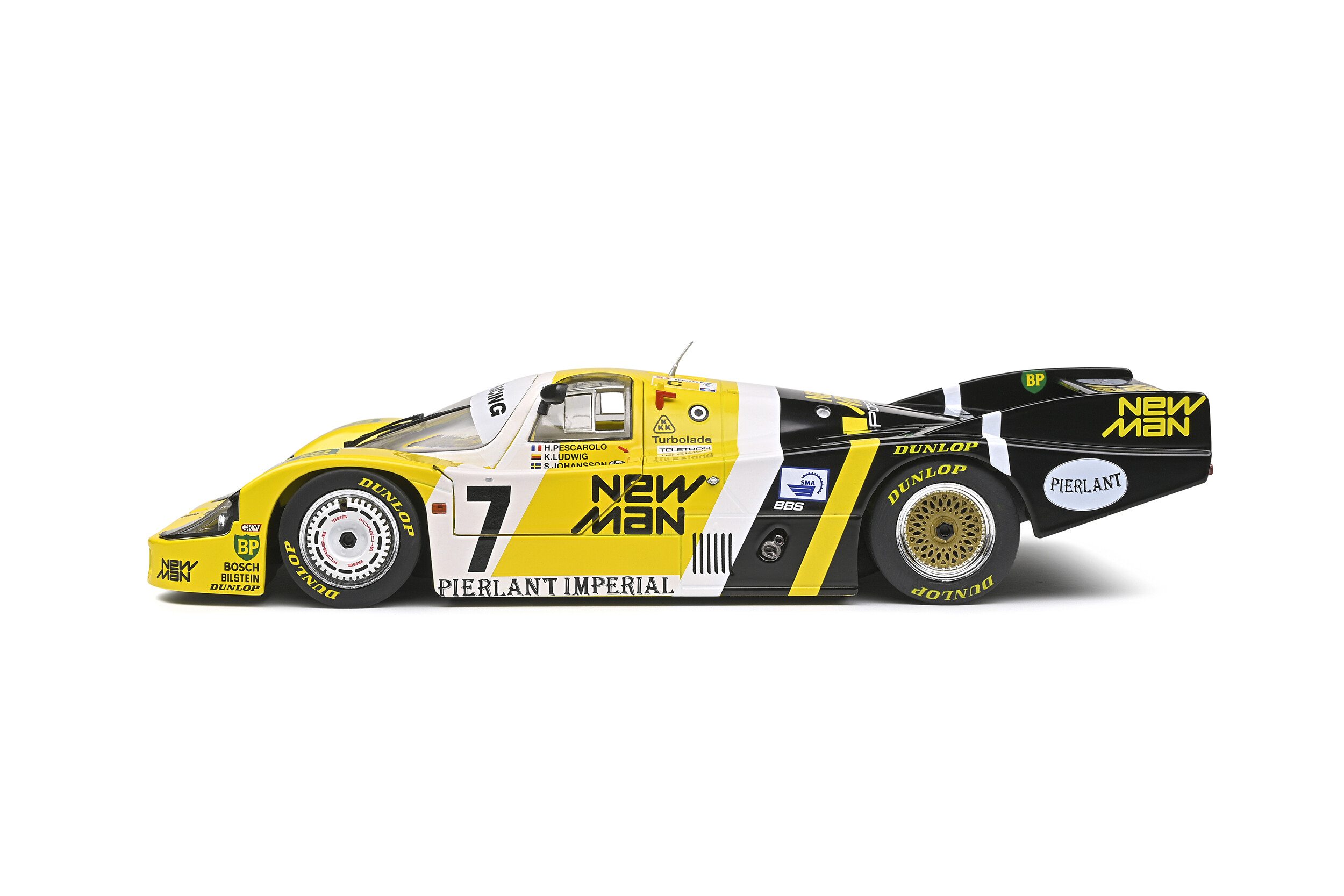 Diecast Solido 1:18 Porsche 956LH Winner 24H Le Mans 1984 #7 Yellow/Black