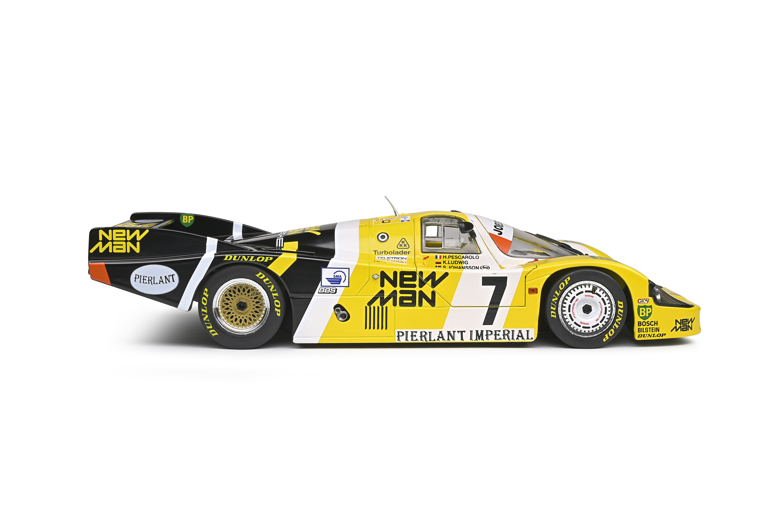 Diecast Solido 1:18 Porsche 956LH Winner 24H Le Mans 1984 #7 Yellow/Black