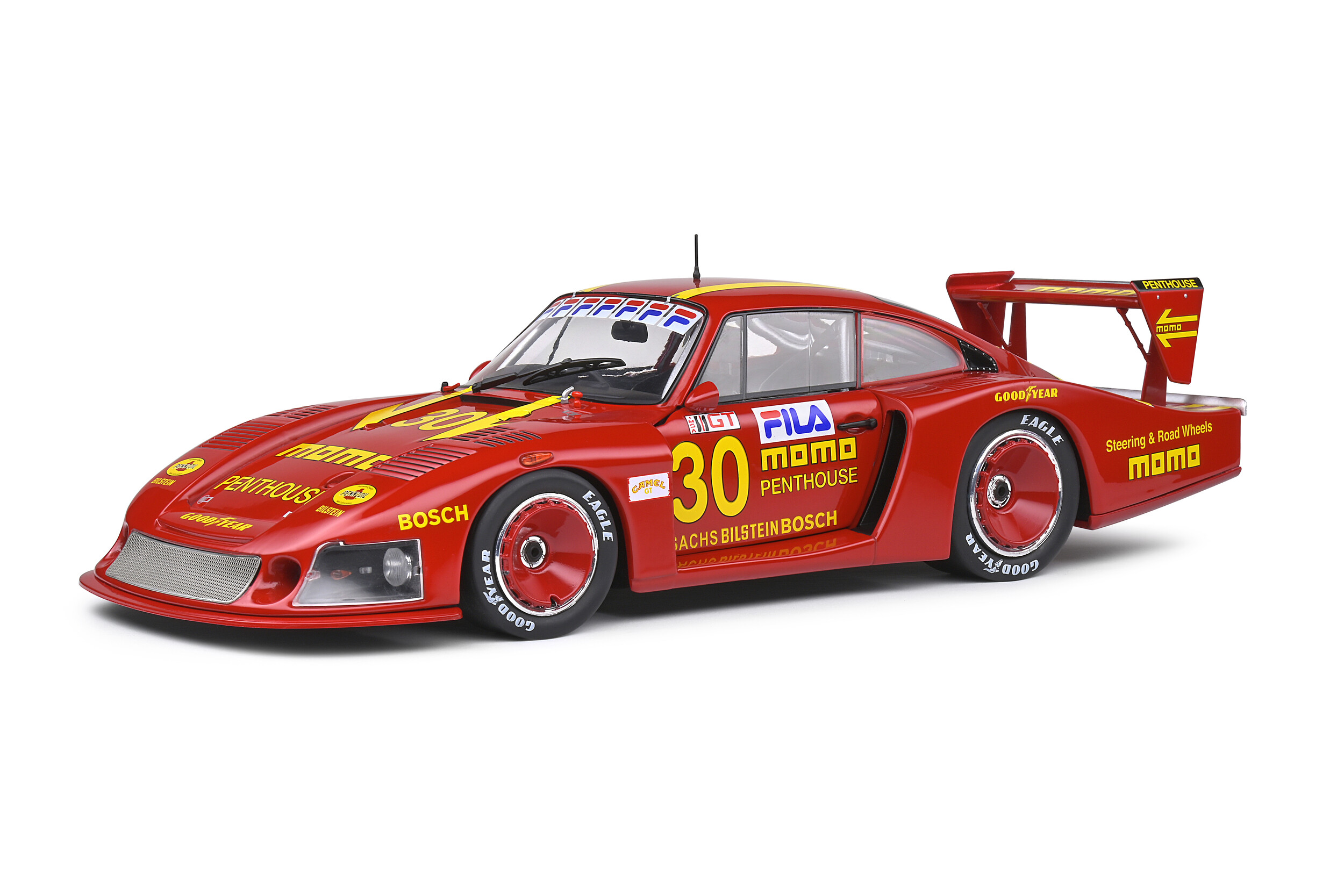 Solido 1:18 Porsche 935 Moby Dick #30 Momo S1805403 Diecast Model Car Red