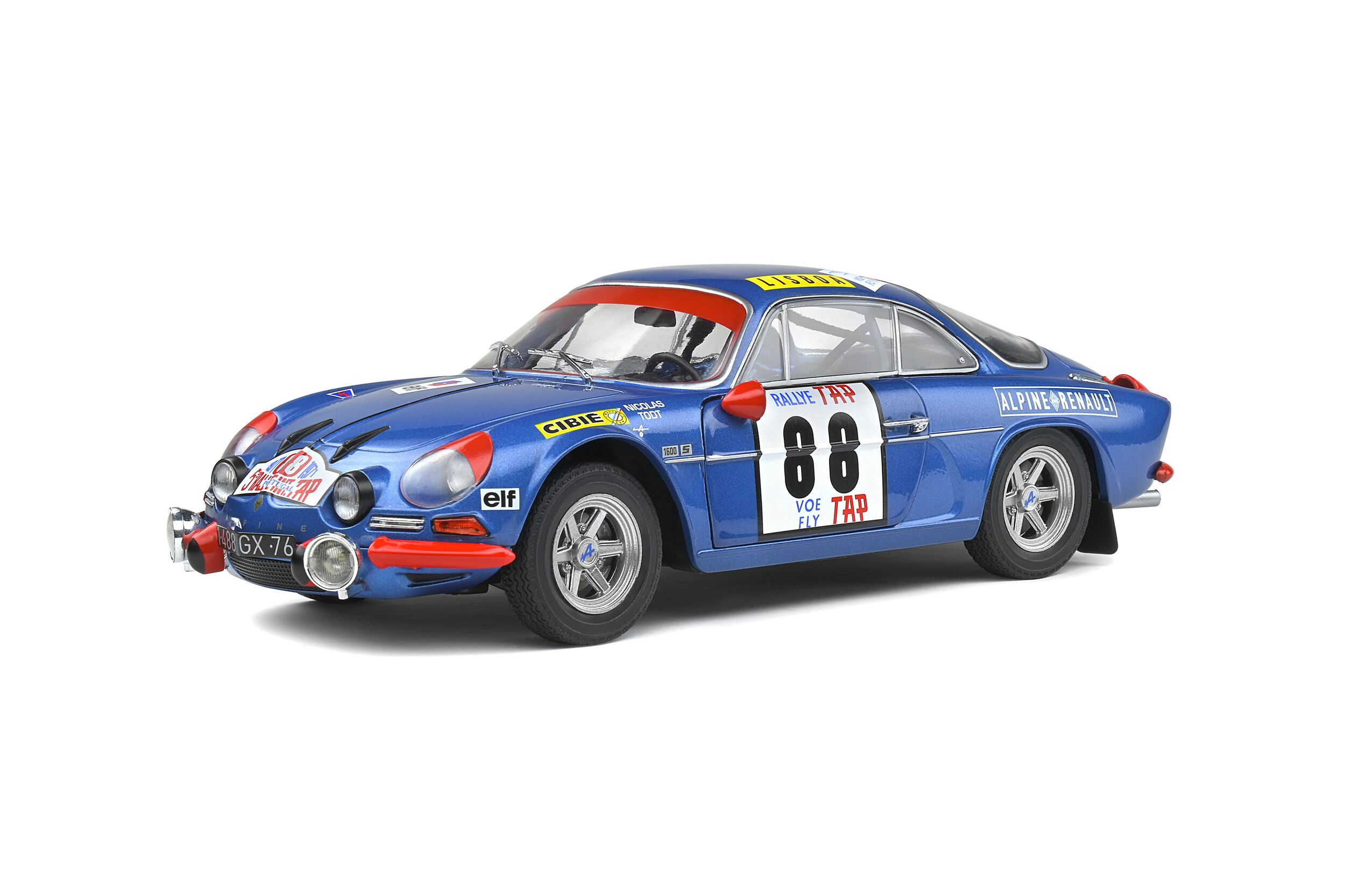 ALPINE A110 1600S #88 WINNER PORTUGAL RALLY 1971 1/18 DIECAST BY SOLIDO  S1804202