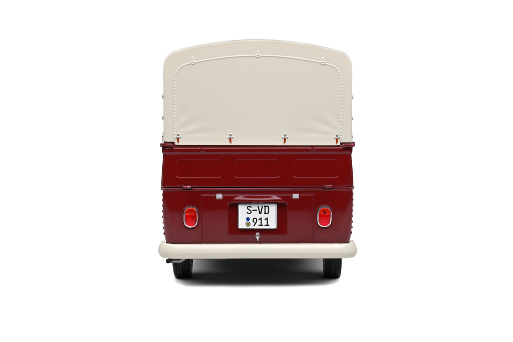 Rood Wit Solido VW T1 Modelauto Solido 1:18 Volkswagen VW T1 Pick-Up Porsche Service 1950 Rouge Foncé Lego Volkswagen Bus 1:18 Schaal VW Bus