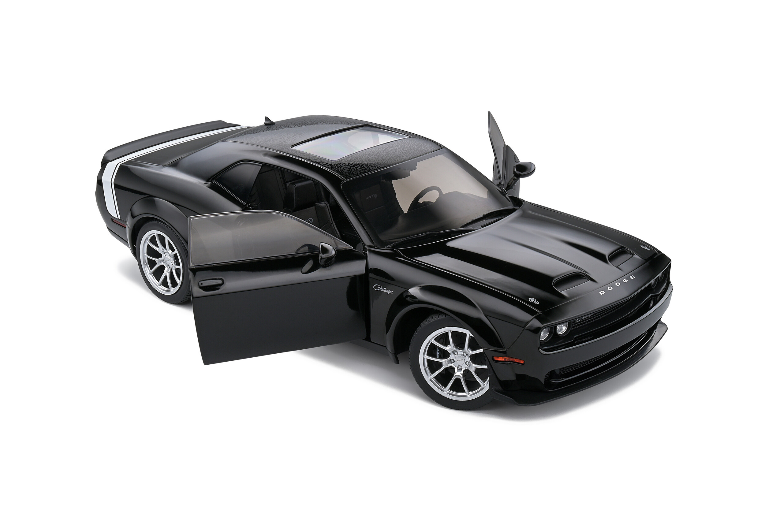 Dodge Challenger SRT Hellcat Redeye Widebody with Sunroof Orange and Black  1/18 Diecast Model Car by Solido