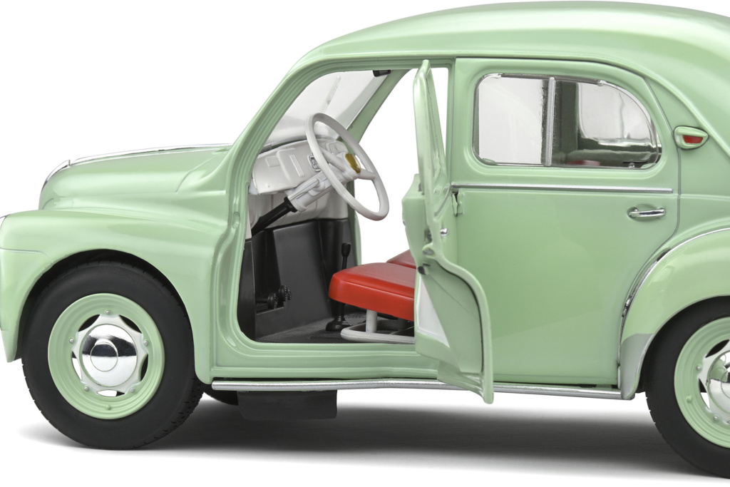 RENAULT 4CV 4 CV découvrable ouverte open vert bouteille