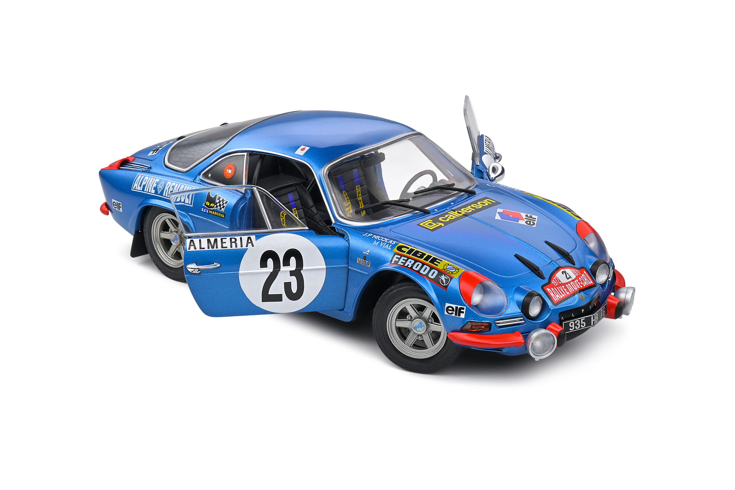 Miniature ALPINE A110 1600S 23 Rallye de Monte Carlo 1972 J.P NICOLAS ... 1/18
