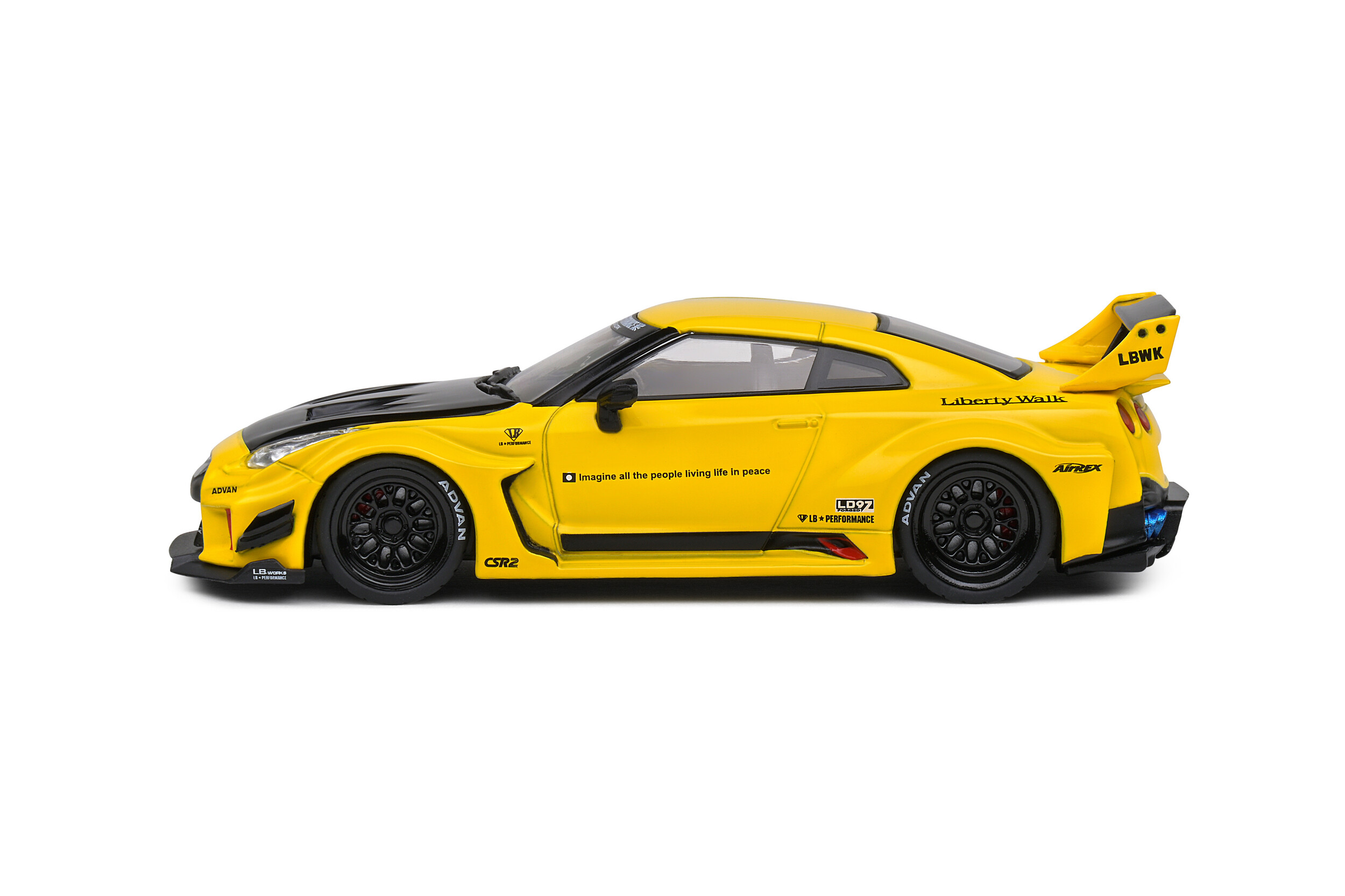 ミニカー LBWK 35GT-RR Yellow 1/64スケール MINI GT「LB-Silhouette WORKS GT NISSAN 35GT-RR Ver.1