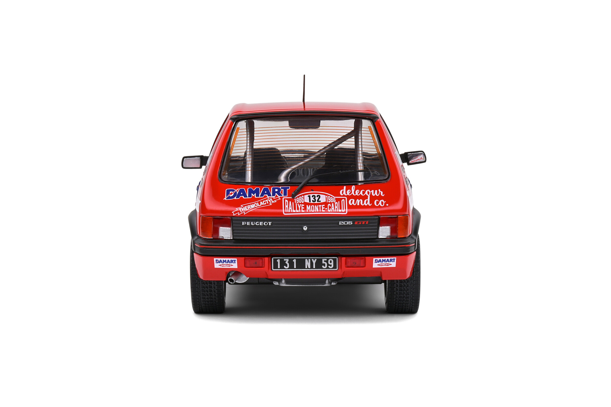 SOLIDO 1:18 Peugeot 205 GTI Rallye Monte Carlo Model Car – Red #132 Delecour/Pauwels Collectible