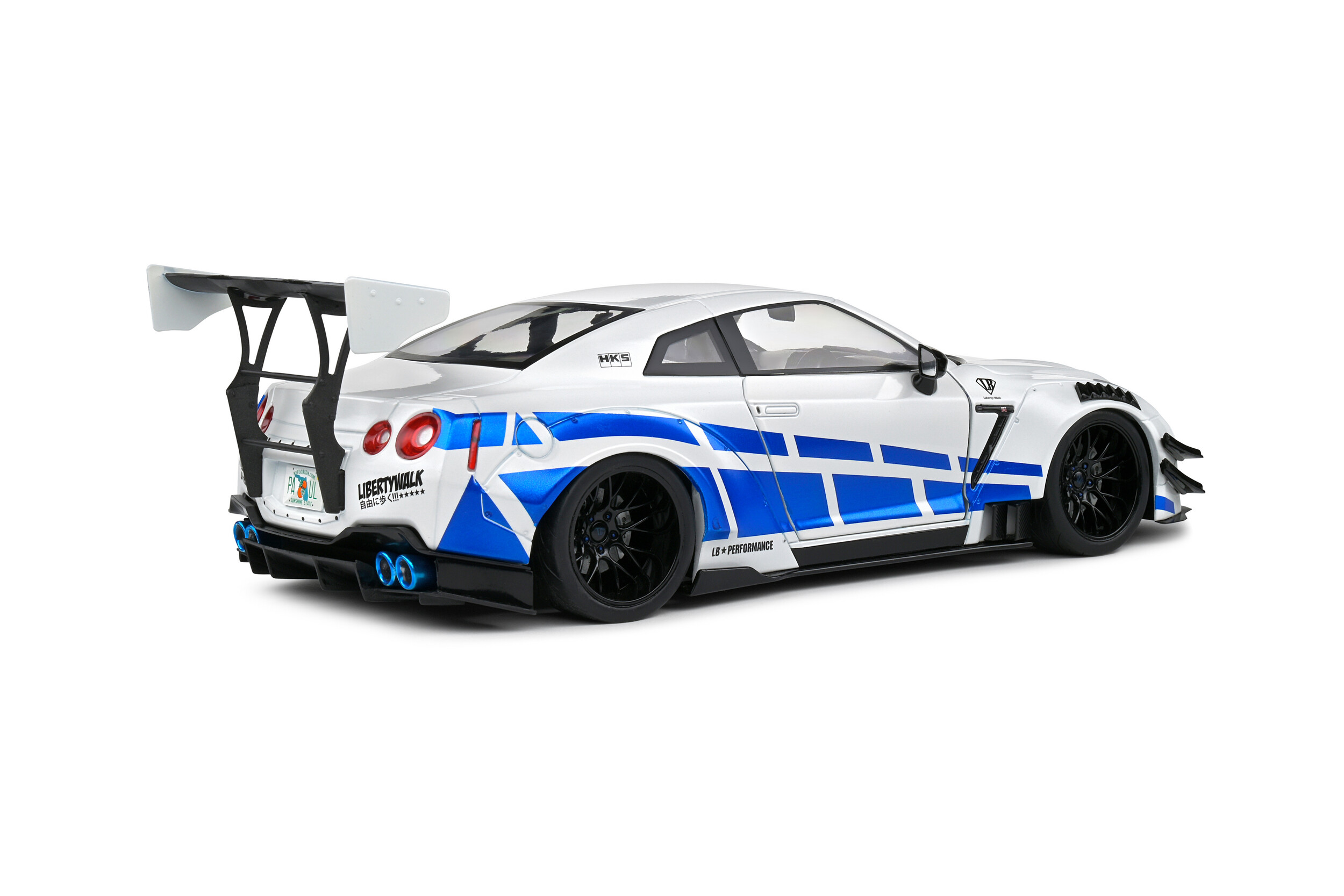 Nissan GT-R (R35) W/ Liberty Walk Body Kit 2.0 - White & Blue