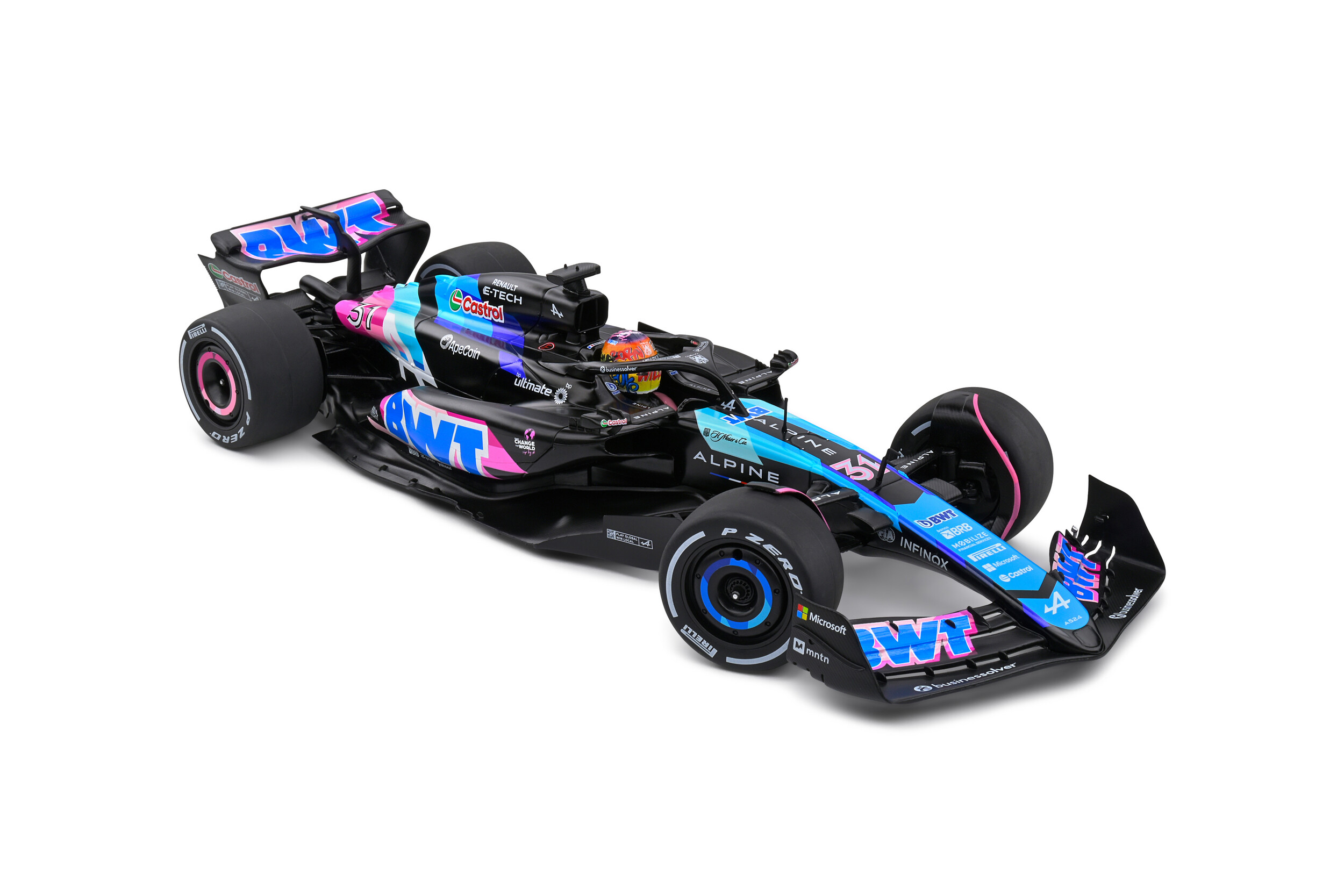 Model de colecție SOLIDO Modern: Mașini - Alpine A524 BWT Alpine F1 Team #31 Esteban Ocon 10th Miami GP Formula 1 (2024